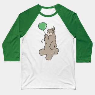 Green Balloon Alpaca Baseball T-Shirt